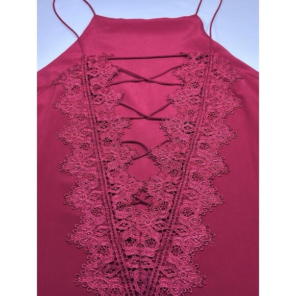 Cami NYC Charley Top Red Medium Lace Up Back Spaghetti Straps Tank Camisole - Picture 9 of 12